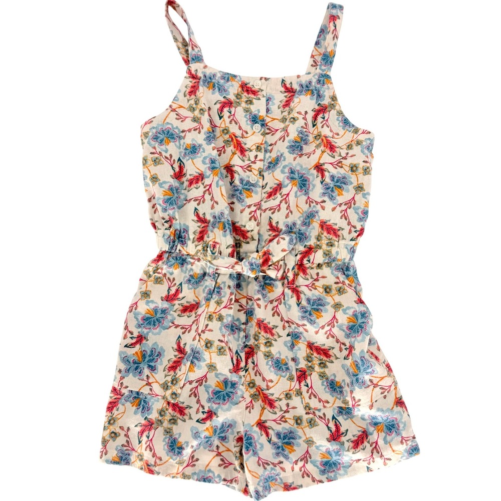 Old Navy Girls‎ Floral Print Linen Belted Romper Size M 8